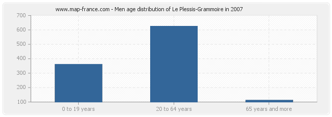 Men age distribution of Le Plessis-Grammoire in 2007